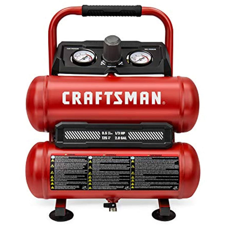 Craftsman 2-Gallon Twin-Stack Portable Air Compressor, 125 PSI, 0.3 HP