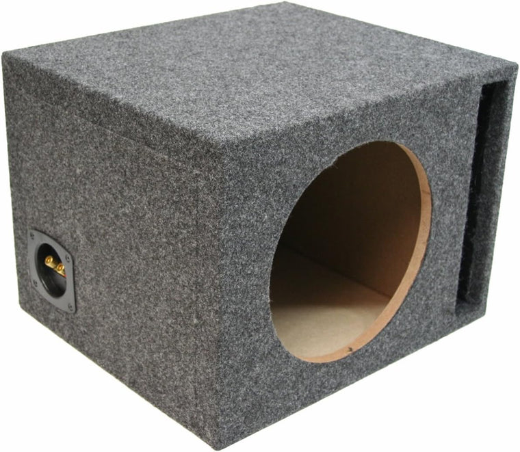 Single 15-Inch Car Audio Subwoofer Enclosure with Vented Ported Design, 3/4-Inch MDF Construction